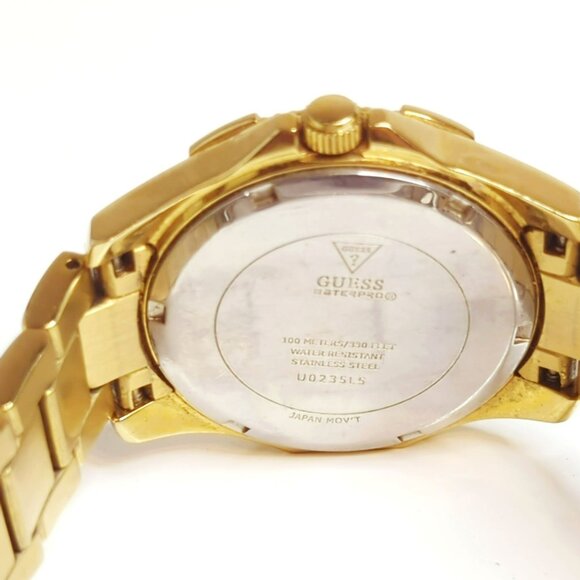 GUESS Womens U0235L5 Dynamic Sports Gold Tone Dial Gold Plated Steel Watch - Picture 5 of 5